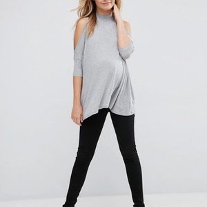 ASOS Maternity Cold Shoulder High Neck Shirt